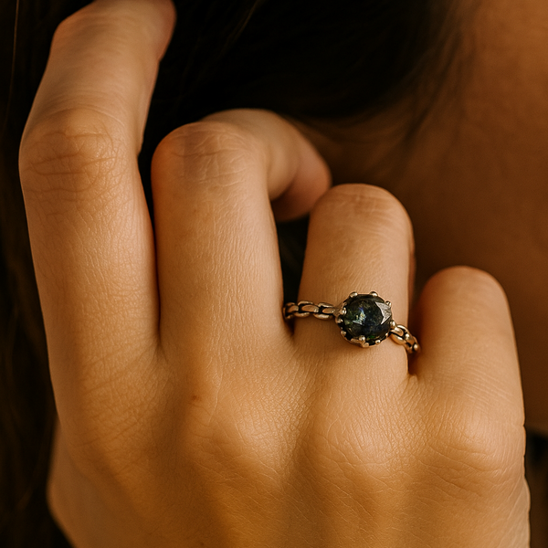 Colored gem Charm Ring