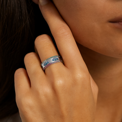 Light Luxury  Colorful Diamonds Ring
