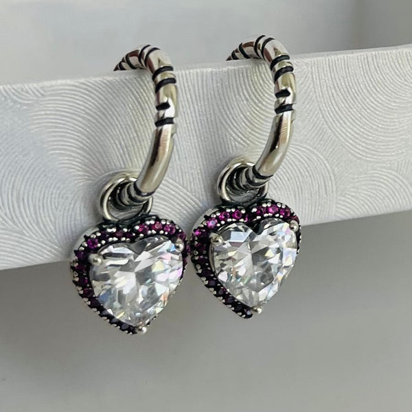 Peach Heart Earrings