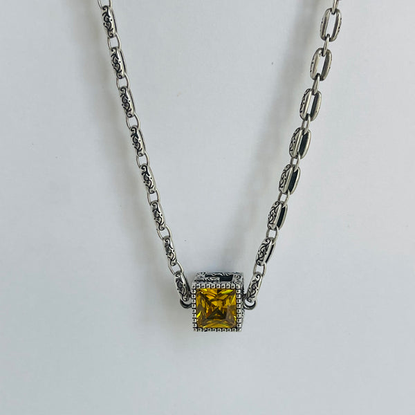 Double Color Cubic Necklace