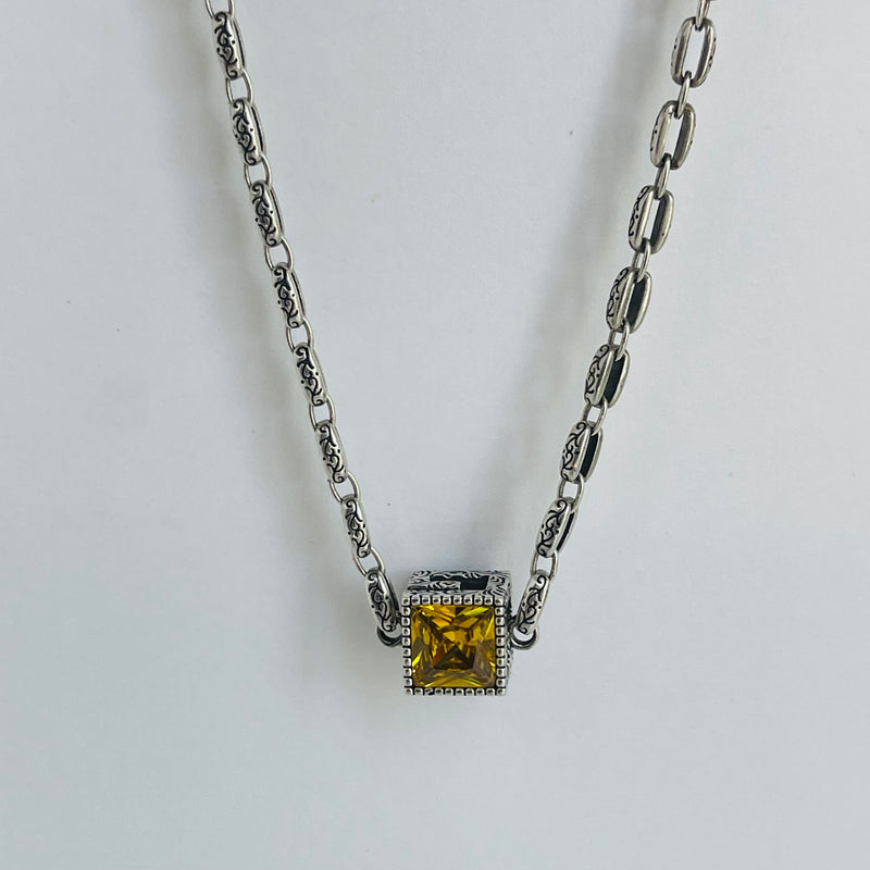 Double Color Cubic Necklace