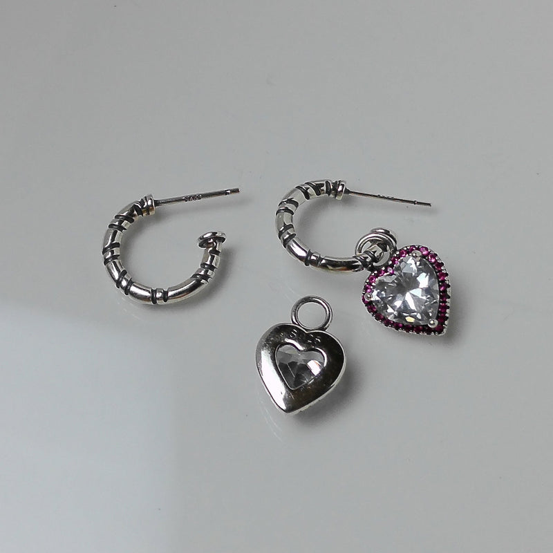 Peach Heart Earrings