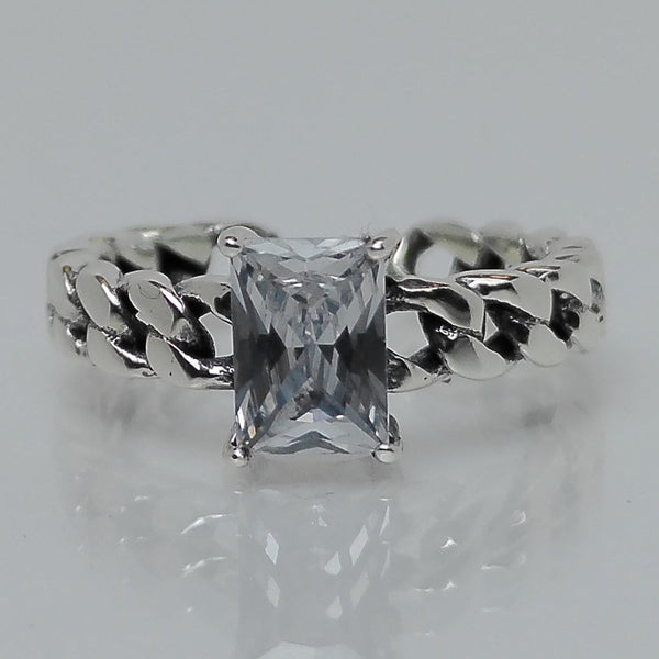 Square Diamond Personalized Ring