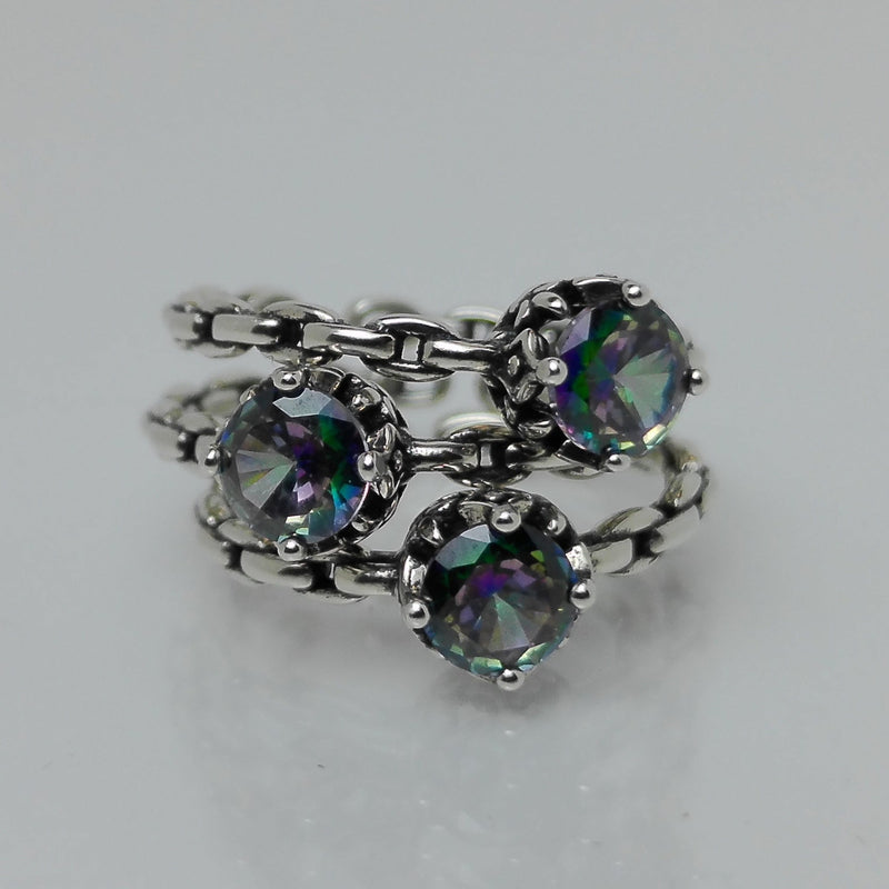 Colored gem Charm Ring