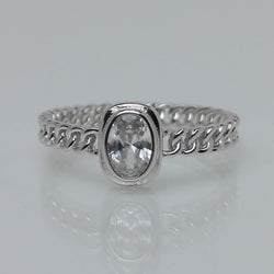 Hollow Chain Oval Ring