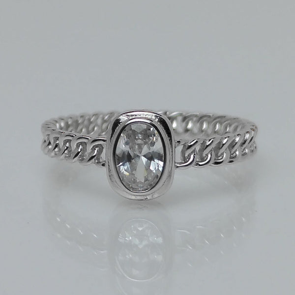Hollow Chain Oval Ring