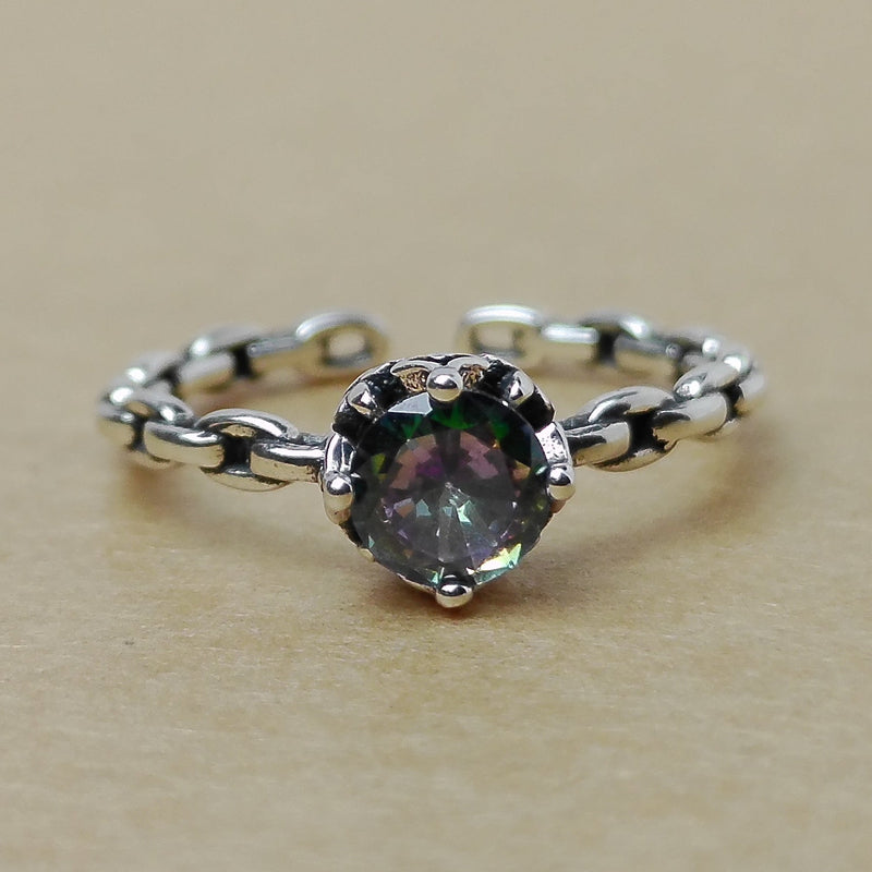 Colored gem Charm Ring