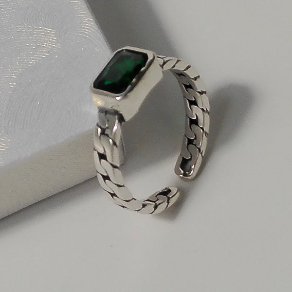 Green Square Gem Ring