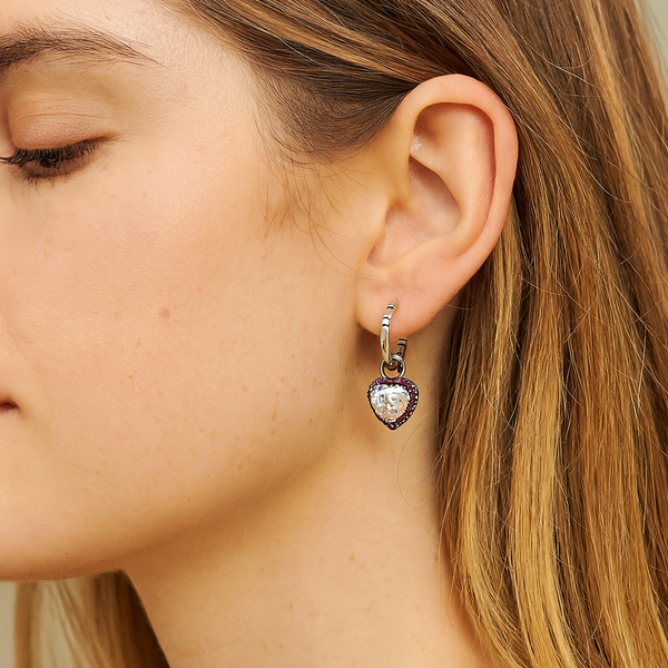 Peach Heart Earrings
