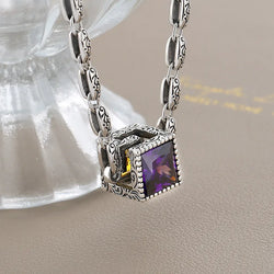 Double Color Cubic Necklace